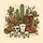 Saguaro Cactus Cowboy Hat Boots Skulls - Western Car Decor Gift for Desert Lover Spare Tire Cover - 6