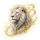 White Lion Head Golden Liquid Waves - Wildlife Enthusiast Gift Spare Tire Cover - 6