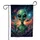 Jovial Green Alien Peace Sign Flying Saucer Cosmic Space - Gift for Sci-Fi Fan Garden Flag - 3