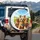 Cheerful Golden Retrievers Road Trip - Dog Lover Adventure Gift Spare Tire Cover - 3