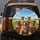 Cheerful Golden Retrievers Road Trip - Dog Lover Adventure Gift Spare Tire Cover - 5