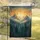 Majestic Misty Pine Forest Mountain Range Golden Sunrise Sunset Glow - Nature Lover Gift Garden Flag - 5