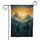Majestic Misty Pine Forest Mountain Range Golden Sunrise Sunset Glow - Nature Lover Gift Garden Flag - 3