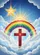 Golden Star Christian Cross Rainbow Sun Sky - Spiritual Home Decor Gift Garden Flag - 6