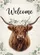 Highland Cow Welcome Floral Wreath - Farmhouse Home Decor Gift for Cow Lover Garden Flag - 6