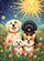 Happy Smiling Dogs Garden Flowers Day Night Sky - Joyful Home Decor Gift for Dog Lovers Garden Flag - 6