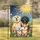 Happy Smiling Dogs Garden Flowers Day Night Sky - Joyful Home Decor Gift for Dog Lovers Garden Flag - 1
