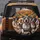Five Cheerful Pitbull Dogs Autumn Road Landscape - Pitbull Lover Gift for Drivers Spare Tire Cover - 5