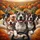 Five Cheerful Pitbull Dogs Autumn Road Landscape - Pitbull Lover Gift for Drivers Spare Tire Cover - 6