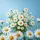 White Daisies Sunny Yellow Centers Large Small Buds Green Stems - Nature Lover Gift Spare Tire Cover - 6