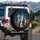 Prominent Curious Blue Eyed Greyhound Dogs Group Starlit Cosmic Sky - Dog Owner Gift Spare Tire Cover - 3