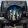 Prominent Curious Blue Eyed Greyhound Dogs Group Starlit Cosmic Sky - Dog Owner Gift Spare Tire Cover - 1
