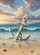 Weathered Anchor Golden Sand Beach Ocean Sunrise - Coastal Home Decor Gift Garden Flag - 6