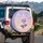 Lavender Rose Crescent Moon Starry Sky - Dreamer Gift Spare Tire Cover - 3