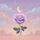 Lavender Rose Crescent Moon Starry Sky - Dreamer Gift Spare Tire Cover - 6