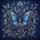Sapphire Butterfly Gold Filigree Floral Baroque - Luxury Car Decor Gift for Butterfly Lover Spare Tire Cover - 6