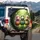 Cheerful Sheep Grassy Field Farmhouse Home Decor Gift for Animal Lover Spare Tire Cover - 3