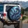 Snarling Electric Blue Lightning Dragon - Fantasy Home Decor Gift for Dragon Fan Spare Tire Cover - 3