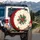 Holly Berries Leaves Winter Frost Parchment - Classic Vintage Christmas Gift Spare Tire Cover - 3