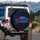 Intertwined Electric Pink Blue Neon Hands Prominent Heart - Love Connection Gift Spare Tire Cover - 3