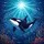Killer Whale Orca Ocean Fish Coral Seaweed Bubbles - Wildlife Lover Gift Spare Tire Cover - 6