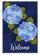 Blue Hydrangeas Welcome Floral - Everyday Outdoor Welcome Decor Garden Flag - 6