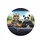 Confident Tiger Panda Highway Drive Scene - Road Trip Gift for Animal Lovers Spare Tire Cover - 4
