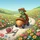 Cartoon Turtle Driving Snail Letter A - Kids Road Trip Gift Spare Tire Cover - 6