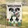 Black White Dog Tulips Daisies Welcome Sign - Thoughtful Entryway Outdoor Home Decor Garden Flag - 5