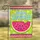 hello SUMMER Watermelon Hot Pink Lime Green Polka Dot Stripe - Summer Decor Gift Garden Flag - 1