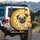Pug Puppy Paw Prints Stars Golden Yellow Sunburst - Dog Lover Auto Accessory Gift Spare Tire Cover - 4