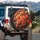 Vibrant Orange Roses Petal Detail Floral Tapestry - Floral Lover Gift Spare Tire Cover - 3