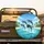 Leaping Bottlenose Dolphins Ocean Waves Tropical Island Palm Trees - Wildlife Lover Gift Spare Tire Cover - 2