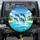 Leaping Bottlenose Dolphins Ocean Waves Tropical Island Palm Trees - Wildlife Lover Gift Spare Tire Cover - 1