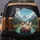 Anthropomorphic Cheerful Ducks Rustic Boat River Mountain Landscape - Outdoor Adventure Gift Spare Tire Cover - 5