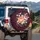 Deep Burgundy Lush Peony Daisy Berry Foliage Floral - Outdoor Lifestyle Gift Spare Tire Cover - 3