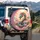 Roaring Teal Gold Eastern Celestial Dragon Pink Lotus - Gift for Dragon Lover Spare Tire Cover - 3