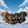 Dachshunds Group Portrait Fluffy White Clouds Blue Sky - Dog Lover Gift for Owners Spare Tire Cover - 6