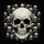 Gothic Human Skull Crossbones Stars Moon Black Night Sky - Dark Aesthetic Gift Spare Tire Cover - 6