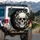Gothic Human Skull Crossbones Stars Moon Black Night Sky - Dark Aesthetic Gift Spare Tire Cover - 3