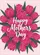Fuchsia Pink Tulips Green Leaves Dashed Border Happy Mothers Day - Mother's Day Gift Garden Flag - 6