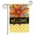 Orange Red Blue Swirled Flower Welcome Yellow Polka Dot - Home Entry Decor Garden Flag - 3