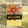 Orange Red Blue Swirled Flower Welcome Yellow Polka Dot - Home Entry Decor Garden Flag - 5