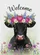 Black Cow Welcome Flower Crown Portrait - Farmhouse Home Decor Gift for Cow Lover Garden Flag - 6