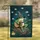 Green Frog Wizard Hat Guitar Water Lilies Pond Swamp Plants - Outdoor Patio Home Decor Gift Garden Flag - 1