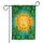 Golden Smiling Sun Wavy Rays Green Teal Leaves Lush Foliage Golden Speckles Home Decor Gift Garden Flag - 3