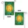 Golden Smiling Sun Wavy Rays Green Teal Leaves Lush Foliage Golden Speckles Home Decor Gift Garden Flag - 4