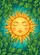 Golden Smiling Sun Wavy Rays Green Teal Leaves Lush Foliage Golden Speckles Home Decor Gift Garden Flag - 6