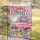 Vintage Pink Pickup Truck Spring Floral Welcome Sign - Farmhouse Decor Gift Garden Flag - 5