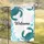 Deep Teal Crab Welcome Starfish Seaweed Scene - Coastal Beach House Decor Gift Garden Flag - 5